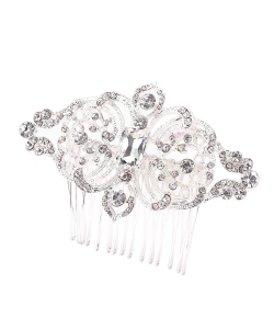 Rhinestone Hair Comb HM320003 SLVER CL